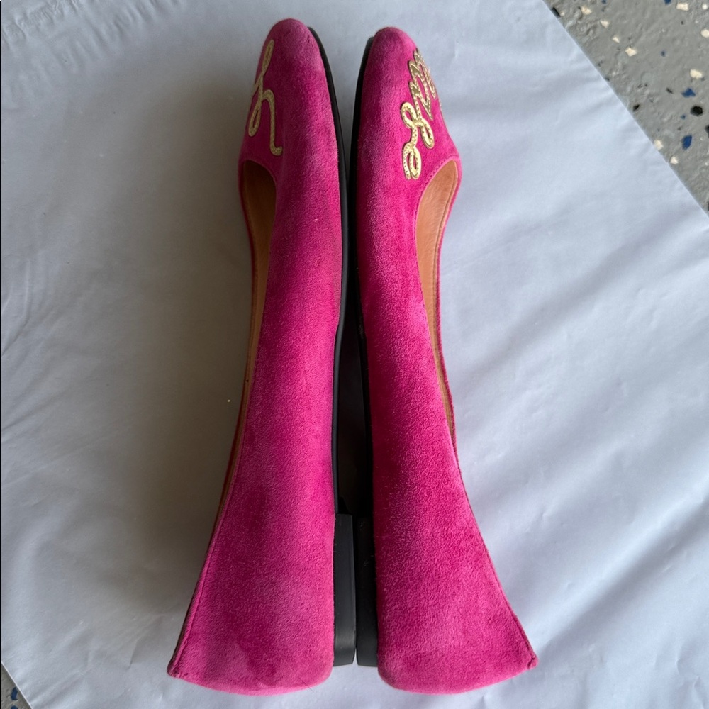 Kate Spade “yes please” Pink gold Ballet Flats size 8.5 women’s - Picture 4 of 14